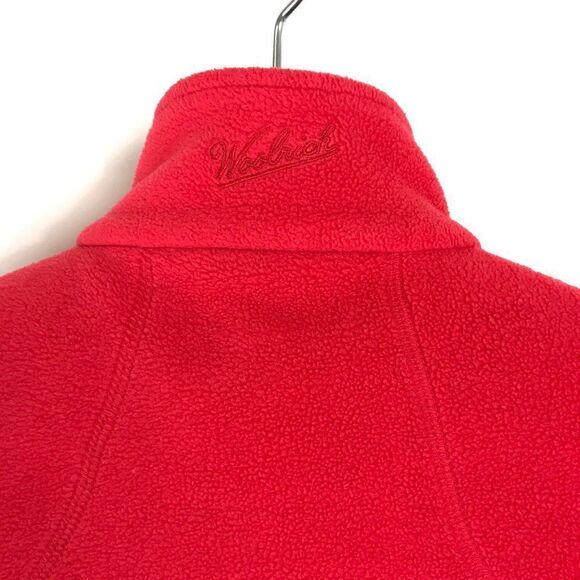 Woolrich Andes Fleece Vest Women's Medium Poppy Red Mock Neck Pockets Outdoor - Picture 6 of 11